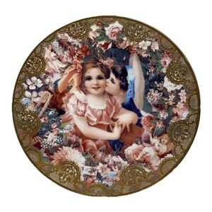 The Hamilton Collection Dearest Kiss Collector Plate 8.25in Multicolor Victorian